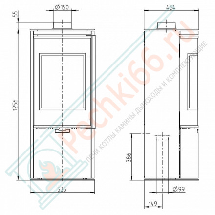 Печь-камин Toledo, черная(Thorma) до 180 м3