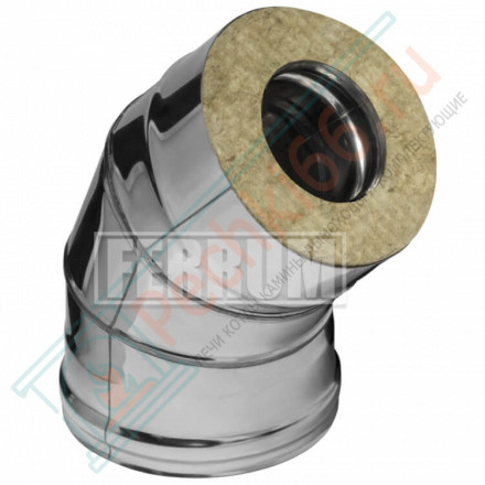 Сэндвич колено 45° (НЕРЖ-430/0,8-НЕРЖ-430/0,5) d-180/280 (Ferrum HF)