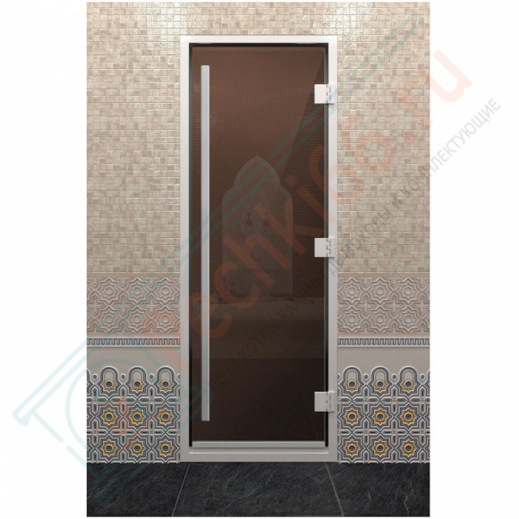 Стеклянная дверь DoorWood «Хамам Престиж Бронза» 200х70 см