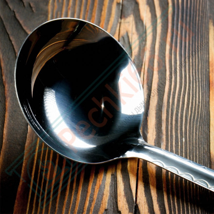 Половник для казана средний (10-25 л.) с деревянной ручкой 46.5 см