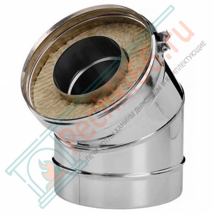 Отвод 45° V50R с изол (AISI-321/0,8-ОЦИНК-RAL/0,5) d-160/260 (Вулкан-Cerablanket)