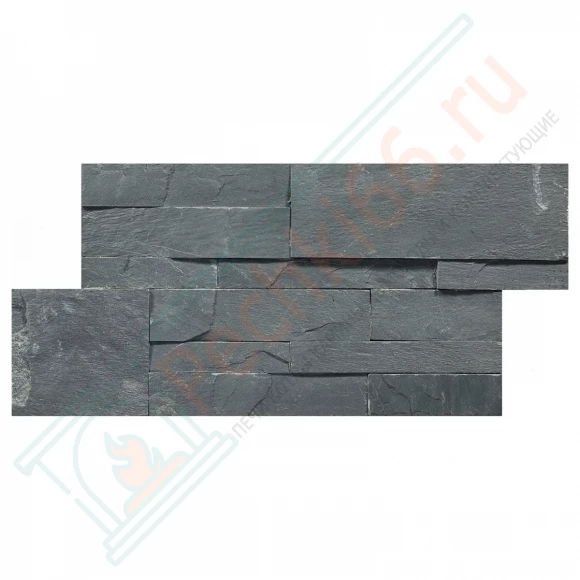Плитка из камня Сланец чёрный 350 x 180 x 10-20 мм (0.378 м2 / 6 шт)