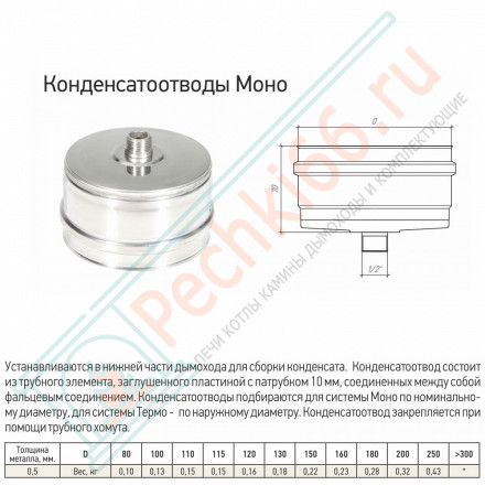 Конденсатоотвод моно КМ-Р (316-0.5) d-120 (ТиС Промо)