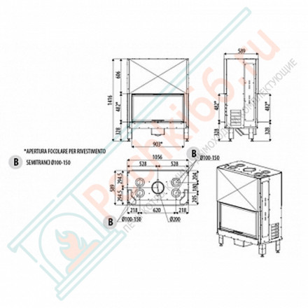 Каминная топка Plasma 95 Wood (MCZ)