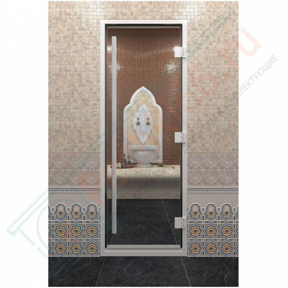 Стеклянная дверь DoorWood «Хамам Престиж прозрачное» 200х70 см