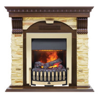 Электрокаминокомплект Dublin - Темный дуб / Сланец с очагом Danville Brass FB2