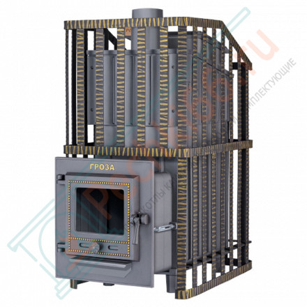 Печь Гефест Гроза Ураган 18 М, закрытая каменка, до 18м3