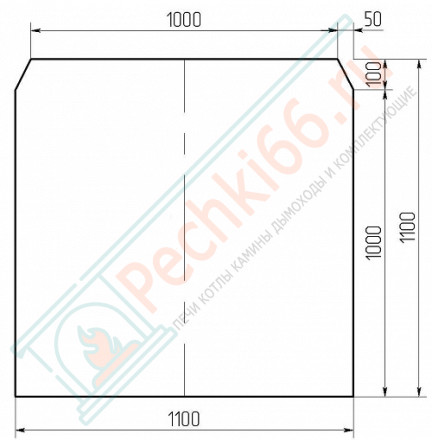 Стекло под печь камин SPK-4 сатин (белое) 1100х1100х6 мм