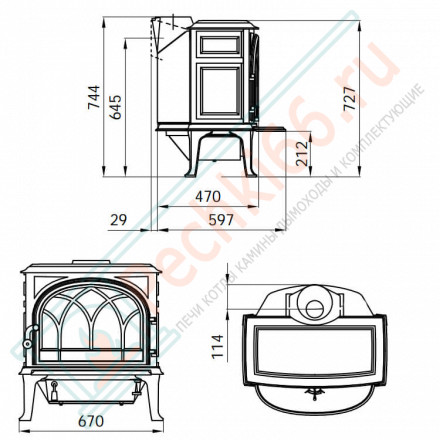 Чугунная печь F400 ECO BP (Jotul)