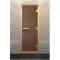 Стеклянная дверь для хамама в золотом профиле, бронза матовая 210х80 (по коробке) (DoorWood)