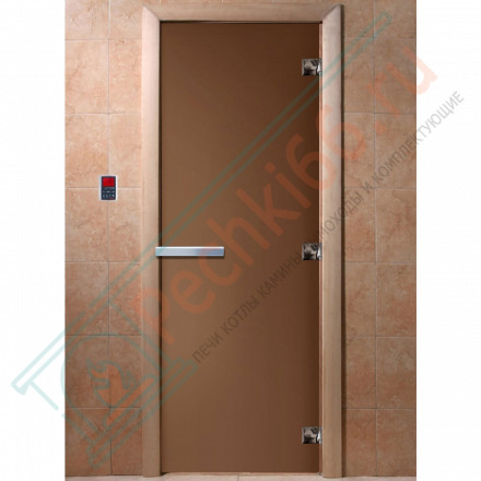 Дверь стеклянная для бани, бронза матовая 1700х700 (DoorWood)