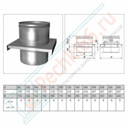 Опора без изол (AISI-310S/0,8мм) d-150 (Вулкан)