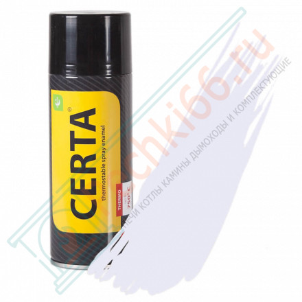 Термостойкая краска аэрозоль 0,52л, белый, +400°С (Certa)