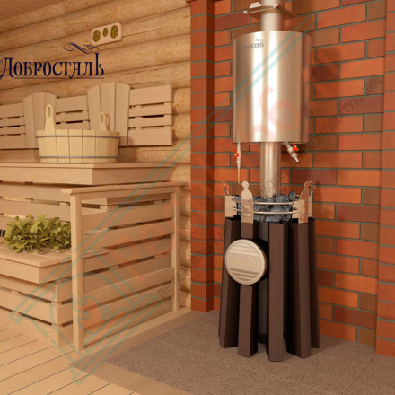 Банная печь Августа стронг со стеклом (Добросталь)