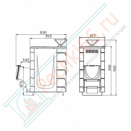 Печь для бани Гейзер 2014 Inox ДА ЗК терракота (T.M.F) до 18 м3
