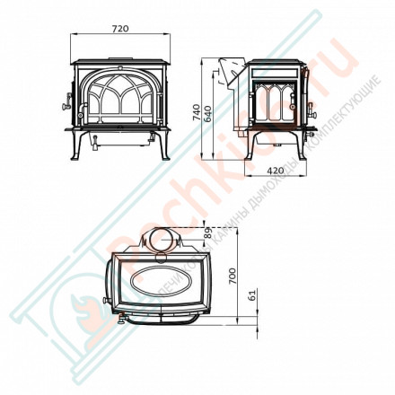 Чугунная печь F500 ECO BBE (Jotul)