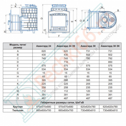 Чугунная банная печь Авангард 24 (П2) в облицовке: Классика Талькохлорит кирпич (ТехноЛит)