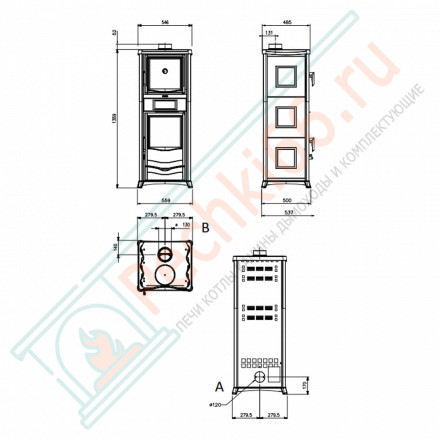 Печь с варочной поверхностью Rossella Plus Forno, цвет серый (La Nordica)