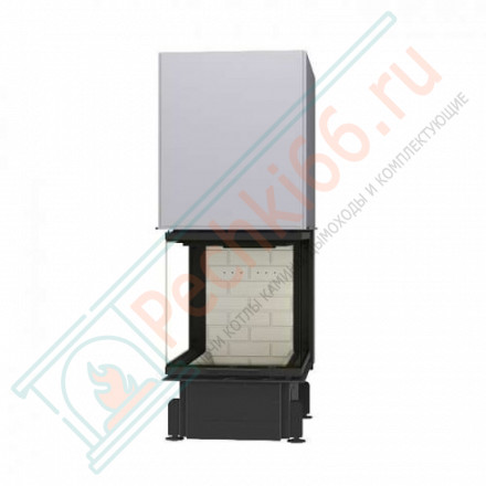 Топка Дельта 700 B три стекла подовое горение принтинг черный шамот (Экокамин)