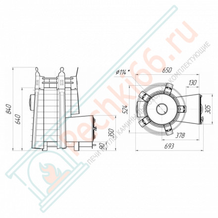 Банная печь Фредерика СТОУН со стеклом (Добросталь)