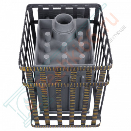 Чугунная печь для бани Гроза в сетке 18 (П) (ТехноЛит)