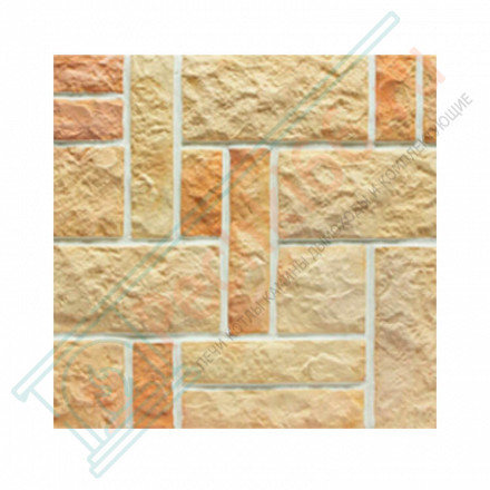 Плитка прямая Рваный камень Хаос (0.6 м2 в коробке) (Терракот)