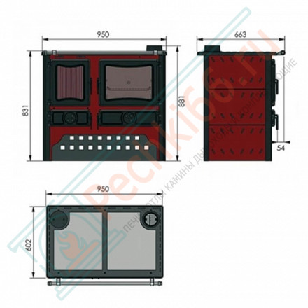 Печь-плита GULIVER CREAM левая (Guca) до 200 м3