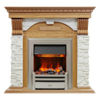 Электрокаминокомплект Dublin - Дуб / Сланец белый с очагом Chesford