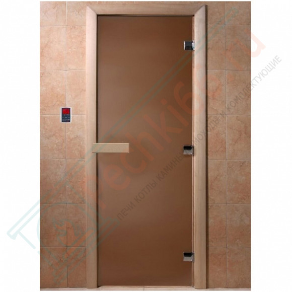 Дверь стеклянная для бани "Теплая ночь" бронза матовая 1900х700 (DoorWood)