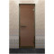 Дверь для хамама в бронзовом профиле, бронза матовая 180x70 (DoorWood)