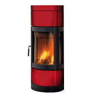 Печь-камин Fortuna Panorama, цвет бордовый (La Nordica)