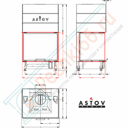 Каминная топка П3С 7057 (Астов)