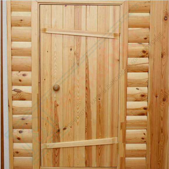 Входная деревянная дверь для бани 1900x800x40 сосна (Россия)