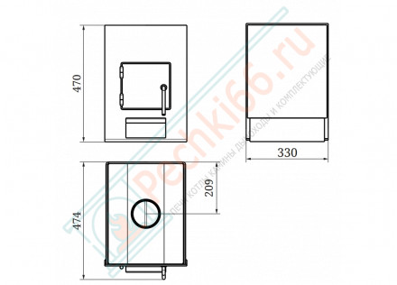 Печь для бани Двушечка carbon антрацит (T.M.F) до 18 м3
