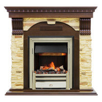 Электрокаминокомплект Dublin угловой - Темный дуб / Сланец с очагом Cavendish