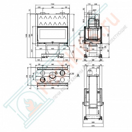 Каминная топка Focolare 100 Bifacciale (La Nordica)