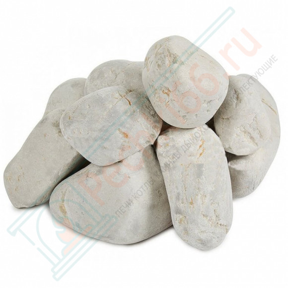 Камень для бани Кварц белый окатанный (коробка), 10 кг (Россия)