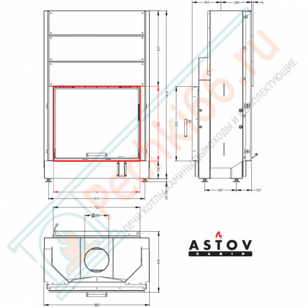 Каминная топка ПТ 7363 (Астов)