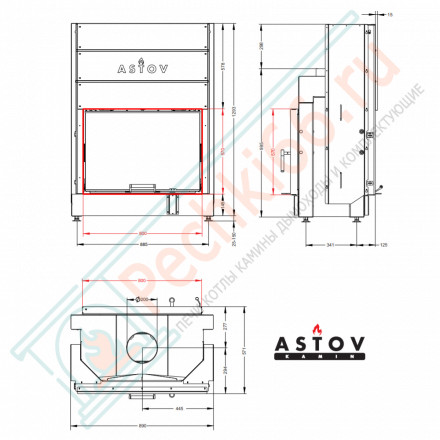 Каминная топка ПТ 8057 (Астов)