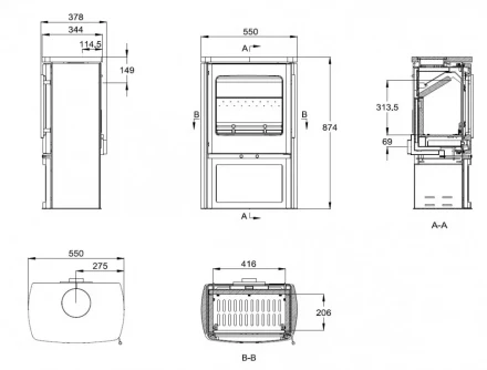 Печь-камин Opera (FireBird) 8 кВт