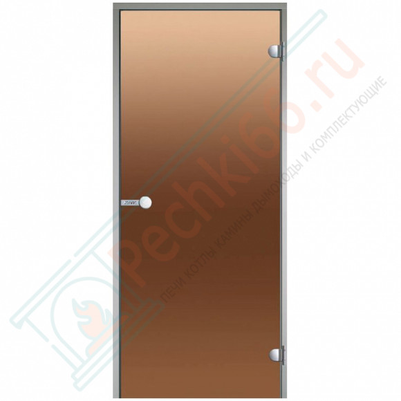 Дверь стеклянная для хамама, бронза, коробка алюминий 1900х700 (Harvia) DA71901