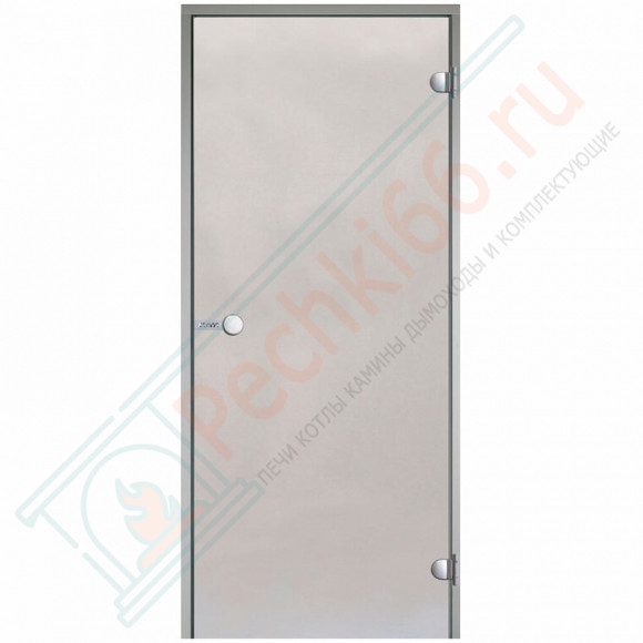 Дверь стеклянная для хамама, сатин, коробка алюминий 1900х700 (Harvia) DA71905