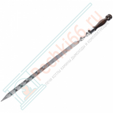 Шампур для люля-кебаб с деревянной ручкой, нерж. ст (400х20х3 мм)