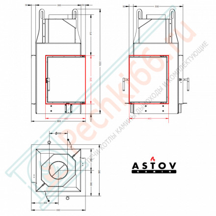Каминная топка П4С 440 (Астов)