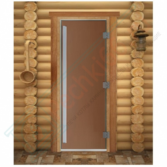 Дверь для бани и сауны Престиж бронза матовая, 180х70 см по коробке (DoorWood)