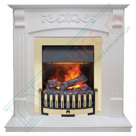 Электрический каминокомплект Sorrento - Белый дуб с очагом Danville Brass FB2