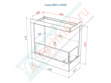 Биокамин 490 SR правый угол (LuxFire)
