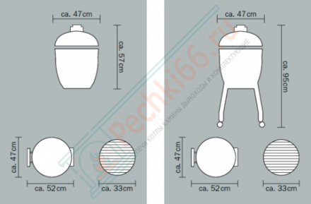 Керамический гриль Junior black с ножками (Monolith)