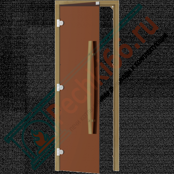 Дверь стеклянная для бани и сауны, бронза, коробка кедр 1900х700 (Sawo) 741-3SGD