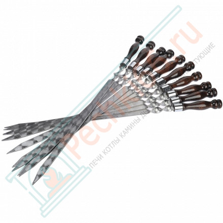 Набор шампуров для люля кебаб L=50 см, с деревянной ручкой, 10 шт